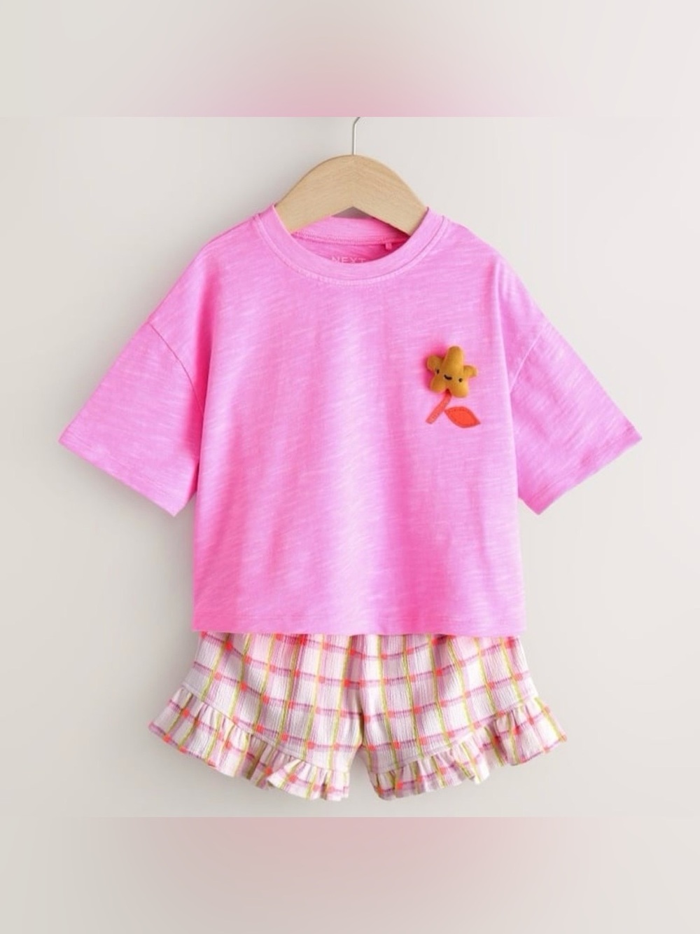 NEXT Pink Flower T-Shirt and Shorts Set